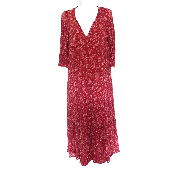 Cynthia Rowley Maxi Dress Sz 2 Boho Cottage Core Romantic Gauzy Babydoll Floral - Picture 1 of 16